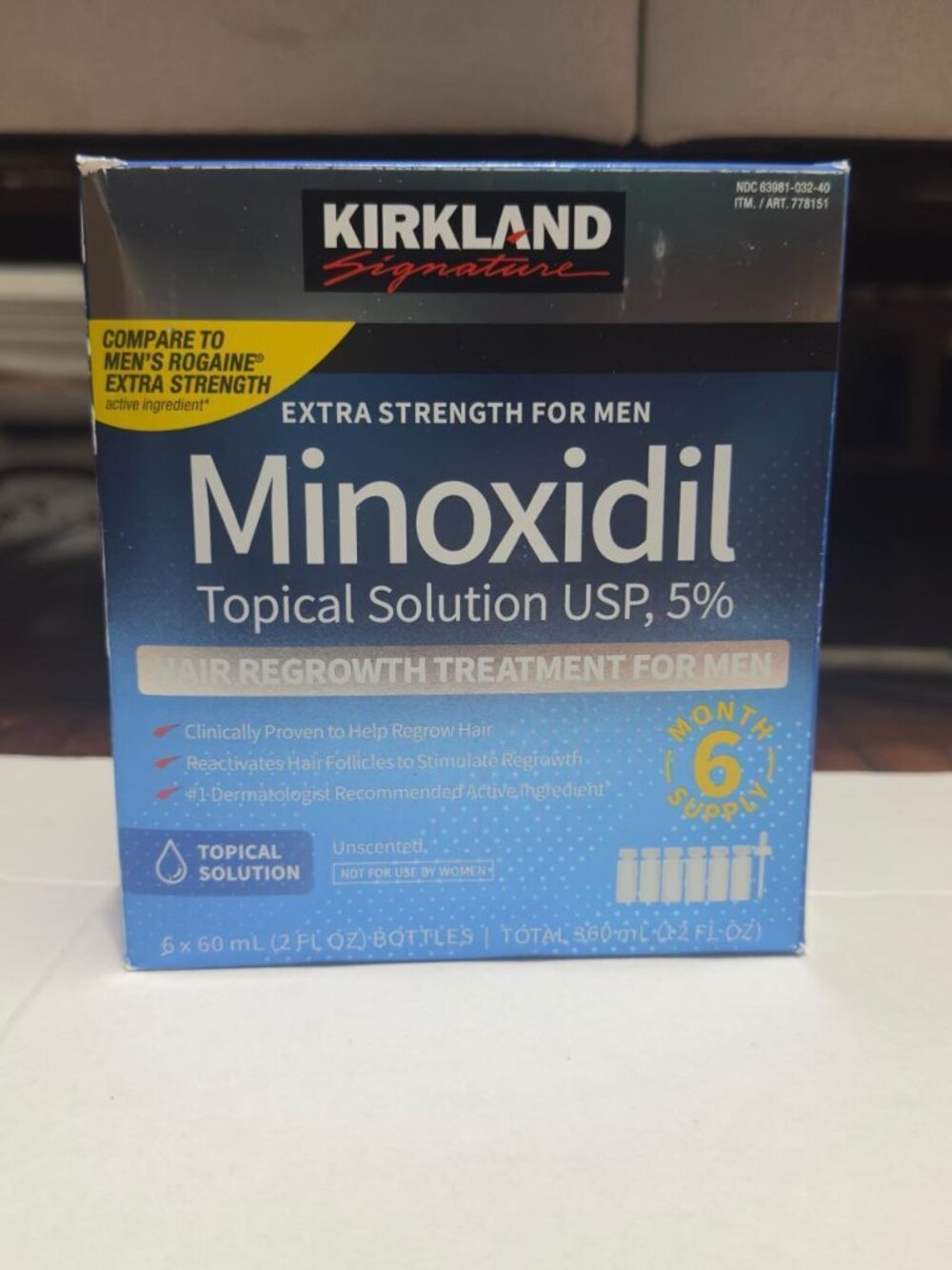 KIRKLAND Signature Extra Strength For Men Minoxidil Topical Solution USP, 5%